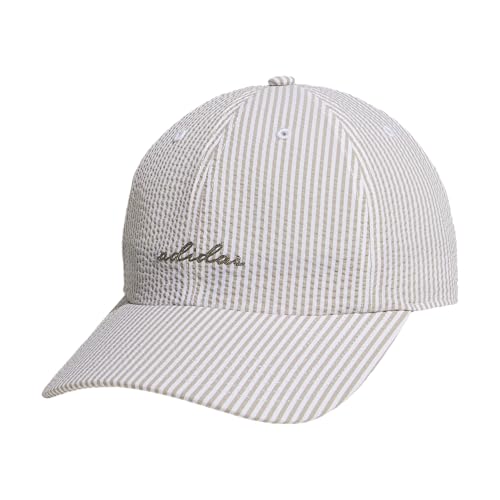 adidas Womens Saturday Hat Relaxed Fit Strapback Baseball Cap Wonder Cargo Khaki/Clay Grey/Seersucker OSFA