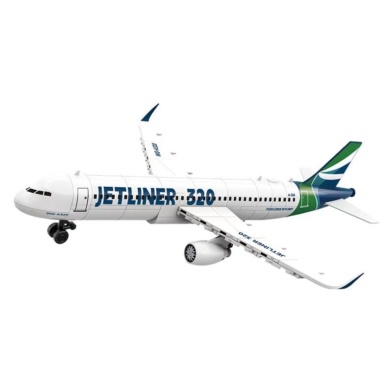 WANGE Airbus A320 Model to Assemble with Building Blocks. Versatile, efficient, short-haul commercial aircraft model. Aeromodelling.