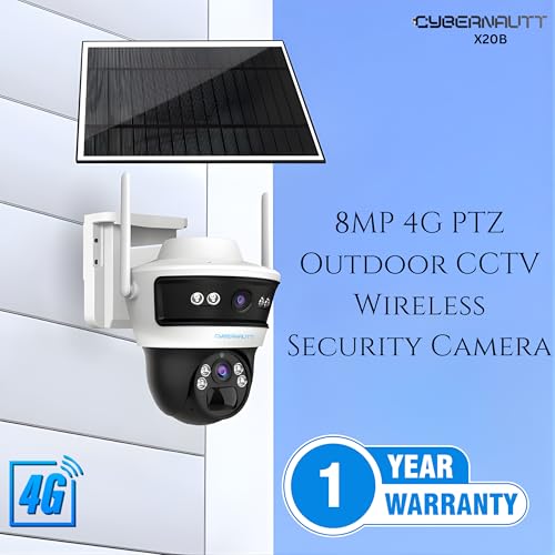 Image of XUGA-Cybernautt Premium Series X20B Dual Solar 4+4MP 4G SIM Based Wireless Outdoor CCTV Camera | Solar Powered | Color Night Vision | Motion Detection | Weatherproof | 256GB SD | Use Air-tel 4G Sim