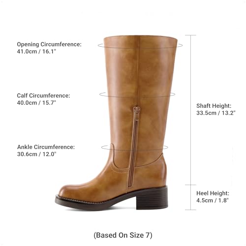 Image of DREAM PAIRS Women's Square Toe Platform Chunky Block Heel Knee High Riding Boots