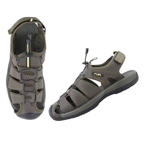 Image of FUEL Comando Men's Fisherman Sandals - Comfortable, Breathable & Flexible Outdoor Sandals with Protective Toe, Anti-Skid Sole - Stylish Casual Beach & Sports Footwear