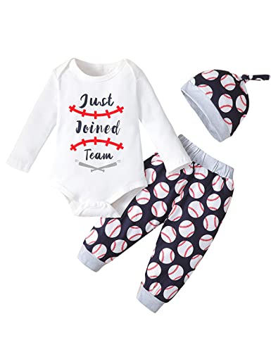 Image of Aslaylme Newborn Baby Boy Clothes Coming Home Outfit New Player in Town Romper