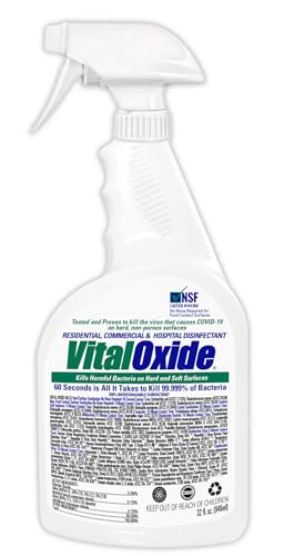 Vital Oxide Disinfectant Deodorizer Cleaner Food-Contact Sanitizer Virucide (EPA registration #82972-1) Kills Mold & Mildew Eliminates Odors 32 oz