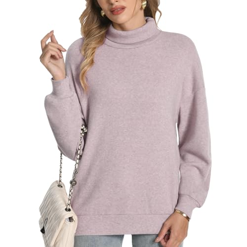 Women Turtleneck Sweatshirt Pullover Knit Sweater Casual Soft Fall Winter Trendy Tops Outfits