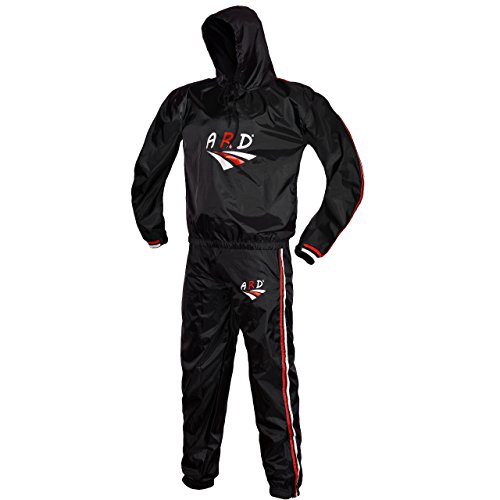 ARD Heavy Duty Sweat Suit Sauna Exercise Gym Suit Fitness, Weight Loss, Anti Rip Hooded (XL)