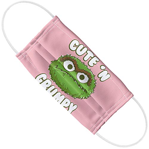 Popfunk Sesame Street Cute 'n' Grumpy Face 1-Ply Reusable Face Mask Covering with Adjustable Nose Wire, Unisex