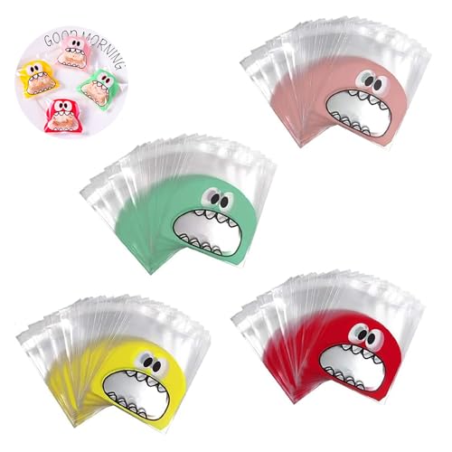 200 Pièces Sachet Cellophane Sac à Biscuits Auto-Adhésif Sacs à Bonbons en Plastique pour Boulangerie Bonbon Chocolat Biscuit