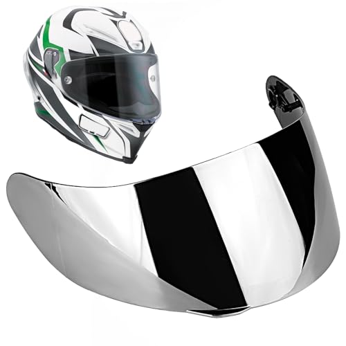 Motorcycle Helmet Face Shield Replacement for AGV K1 K1S K3 SV K5 K5S, Anti-Scratch UV Protection Motorcycle Visor with Anti-Fog Silver Coated Lens