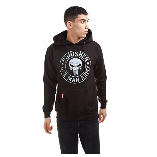 Marvel Herr One Man Army Hoodie huvtröja, svart, M