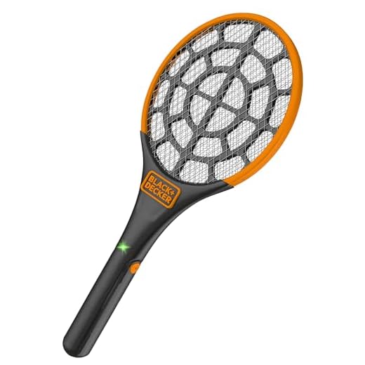 BLACK+DECKER Electric Fly Swatter- Fly Zapper- Tennis Bug Zapper Racket- Battery Powered Zapper- Electric Mosquito Swatter- Handheld Indoor & Outdoor- Non Toxic, Safe for Humans & Pets