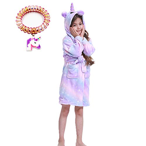 LANTOP Kids Unicorn Bathrobe Soft Comfy Flannel Robe Unisex Gift Sleepwear