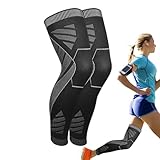 Full Leg Compression Sleeves - Unisex Thigh High Compressions, Knee Running Basketball Brace | Anti Slip Long Knee Braces Thigh Calf Support Protector, Brace Splint For Men & Women