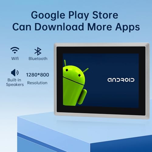 Image of 8-Inch Touchscreen Monitor,Ratio 16:10 Embedded Industiral Touch Screen Tablet with IP65 Front,WiFi & BT,Android 11 RAM 4G & ROM 32G Suitable for kiosks /Automation /ATM