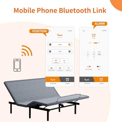 Image of ESHINE Adjustable Bed Frame + 14 inch Hybrid Mattress Twin XL(Medium Soft) - Luxury Gel Memory Foam, Bed Frames with Massage, USB Ports, Underbed Night Light, Head and Foot Incline, 3100 Series, Twin XL