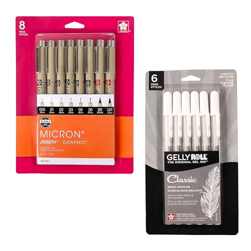 SAKURA Pigma Micron Fineliner y Gelly Roll - 14 unidades