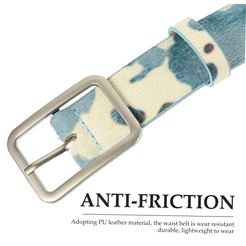 Beaupretty Adjustable Cow Print PU Leather Belt for Women Western Style Fashionable Waistband for Jeans and Shorts Lightweight Animal Pattern Accessory4