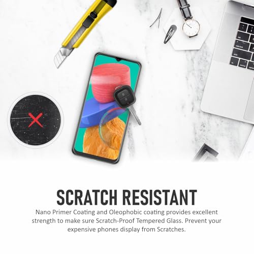 Image of SupCares Privacy Tempered Glass for Samsung Galaxy M33, Galaxy A23, F23, M13, A13 and F13 (6.6 Inch) With Installation Kit | Military-Grade Gorilla Screen Protector | Edge to Edge Coverage | Black