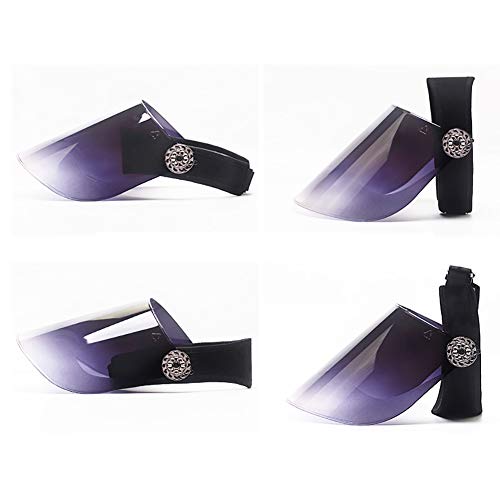 Qzunique Sun Visor Hat Cap 360°Rotation Summer Outdoor Uv Protection Headband Solar Face Shield Hat Buckle Black #TOP1