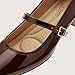 hingswink Mary Jane Shoes Women Low Heels Dress Shoes Pumps Low Heel 2 Inch Chunky Heel Mary Janes Pumps with Adjustable Ankle Strap for Women Dressy Casual, ShinnyBrown, Size10