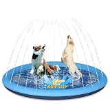 Dog Splash Pad, 67' Non-Slip Thickened Sprinkler Pool, Summer Outdoor Pet Water Play Mat, Splash Pad for Dogs & Kids