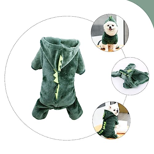 Roupas de cachorro projetadas com dinossauros confortáveis de lã coral roupas para animais de estima