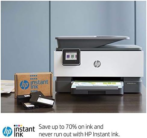 HP OfficeJet Pro 9010 All-in-One Wireless Printer, Instant Ink Ready, Print, Scan, Copy from Your Phone and Voice Activated (Works with Google Assistant), Gray