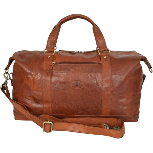 Bolsa de viaje mediana de cuero suave marrón para tus escapadas