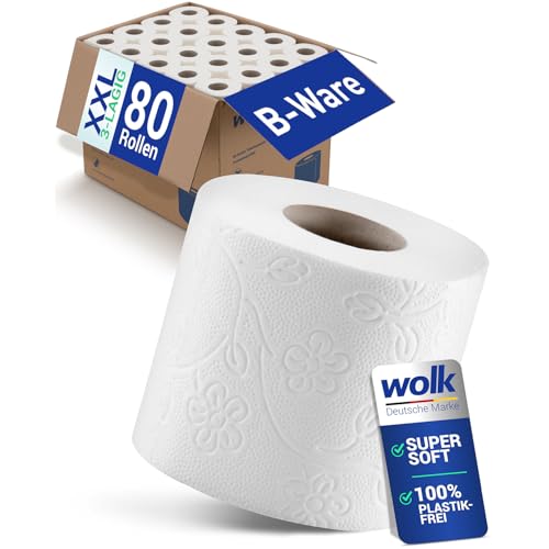 80x Rollen Toilettenpapier BULK-Verpackung 3-Lagig - Ware zweiter Wahl - Kann verformte Rollen enthalten - Keine Plastik-Umverpackung 80x Rollen Toilettenpapier BULK-Verpackung 3-Lagig - Ware zweiter Wahl - Kann verformte Rollen enthalten - Keine Plastik-Umverpackung