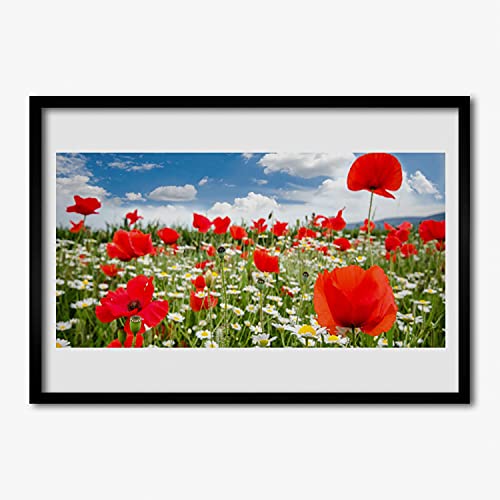 Image murale fleurs pour masquer un mur vide | Solution cadre MDF 70x50 cm prêt à poser