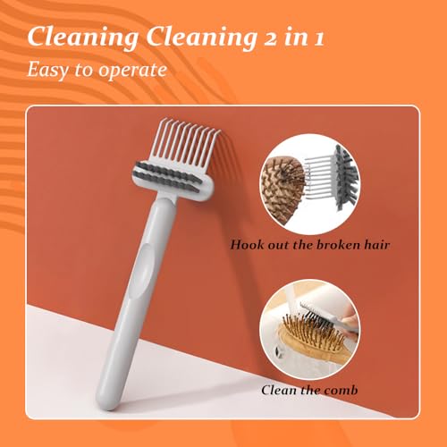 2 In 1 Hair Brush Cleaning Tool, 2025 New Comb Cleaning Brush, Portable Brush Cleaner for Travel, Hairbrush Cleaning Tool for Hair Salons (Gray) - Image 6