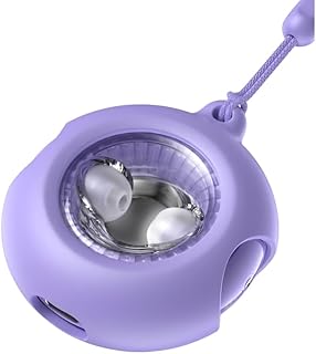 سماعات أذن أورا BH-T22 بتقنية البلوتوث 5.3 HD عالية الدقة للمكالمات مع جراب سيليكون وحبل قصير، مشغلات 9 ملم وبطارية 30 ساعة ووقت تشغيل فردي 6 ساعات وتصنيف IP4X من تشويتيك، أرجواني