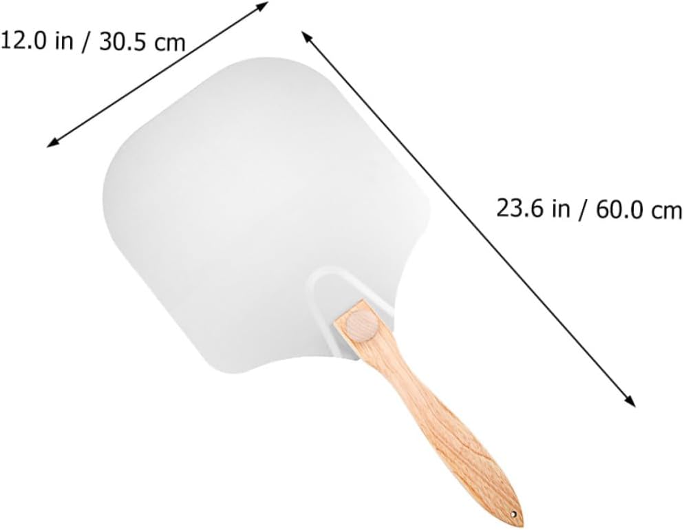 Healifty Foldable Aluminum Pizza Peel with Detachable Wooden Handle, Baking and Restaurant Pizza Shovel for Oven Transfer and Home Use, Includes Protective Paper Box Random Color