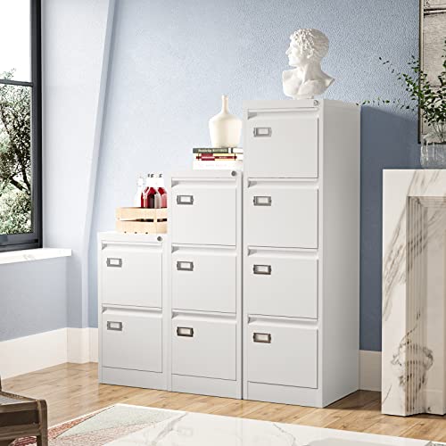 Anxxsu 4 Drawer File Cabinet, Filing Cabinets For Home Office, Metal Vertical File Storage Cabinet With Lock, Locking File Cabinet For A4 Legal/Letter, 15.1" W X 17.7" D X 52.5" H, Assembly Required #TOP7