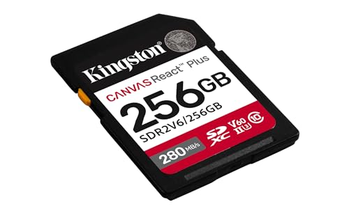 Image of Kingston 256GB Canvas React Plus SD Card | Up to 280MB /s | High Performance Photography | Class 10 UHS-II U3 V60 | SDR2V6 /256GB