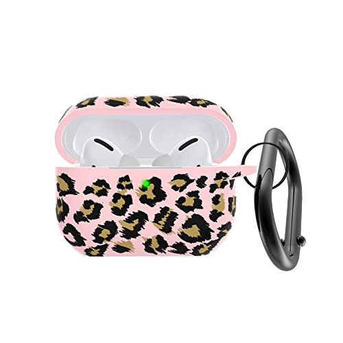 AGAOSH for Airpods Pro 2nd Generation Case Cover with Keychain,Cute Khaki Pink Leopard Print Soft Silicone Skin Cover Protective Case for New Apple Airpods Pro 2 Case 2022 Charging Case