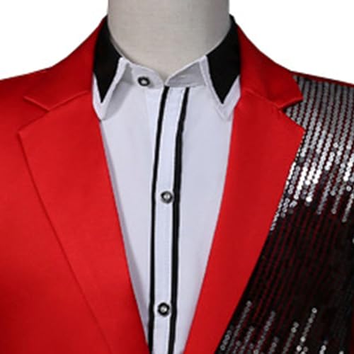 Mens Stylish Tux Dress Blazer Slim Fit Gold Sequin Suit Jacket Party Dinner Prom Sport Coat4