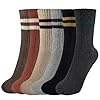 Womens Warm Socks 6 Pairs Thermal Wool Socks Cozy Winter Socks Vintage Casual Crew Cotton Thick Socks