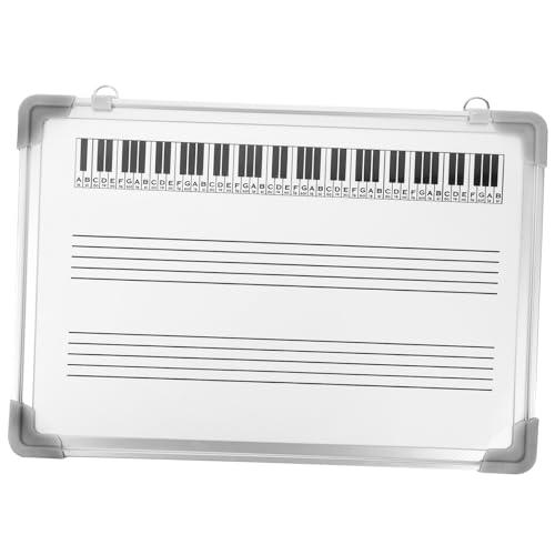 SHINEOFI Pizarra de Escritura Pentagrama 30x40 Cm Marco Aluminio Pizarra de Borrado Seco para Enseñanza Musical Aula y Práctica Educativa