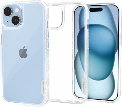 Image of Smartish iPhone 15 Slim Case - Gripmunk - [Lightweight + Protective] Thin Grip Magnetic Cover with Drop Protection for Apple iPhone 15 - Clearly Clear