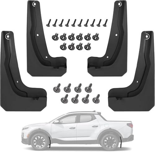 Tuoksullxm Mud Flaps Splash Guards for Hyundai Santa Cruz 2022-2025 (NOT XRT 2025) Protect Against Mud and Rocks Protect Cars Paint Hyundai Accessories (4-Pack)