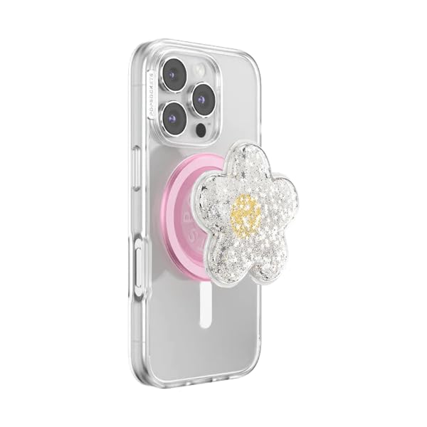 Squishy tactile intégré sur cette poignée de téléphone pour MagSafe au design floral
