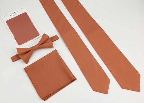 Image of Mens Solid Linen Ties - Regular Width Pattern Necktie for Men