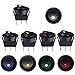 Kundorf 10pcs Interruptores de botón Interruptor 12V 3 pins Basculante Redondo Interruptor 20A Interruptor con 5 Colores LED Luces de Punto para Coche Barco Camión de Remolque Automóvil Encendido
