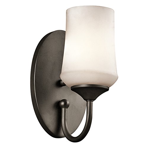 Image of Kichler Aubrey 10.75 inch 1 Light Wall Sconce with Satin Etched Cased Opal in Olde Bronze