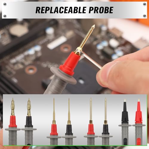 Image of SWANLAKE 27-Piece Multimeter Test Leads Set, CAT.III 1000V / CAT.IV 600V Multimeter Probes with Alligator Clips, Needle Probe, Replaceable Probe Accessories, Soft PVC Volt Meter Lead