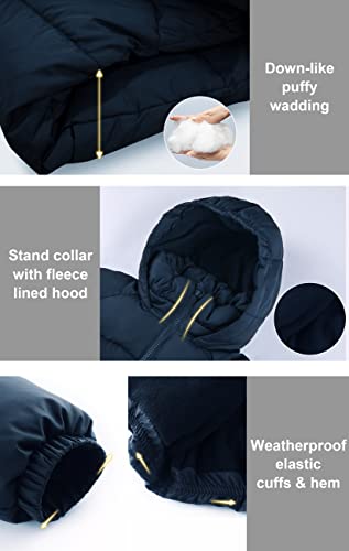 Image of SOLOCOTE Girls Winter Coats Heavyweight Mediun Length Warm Jackets Down-like Cotton Wadding Outwear 3-14Y