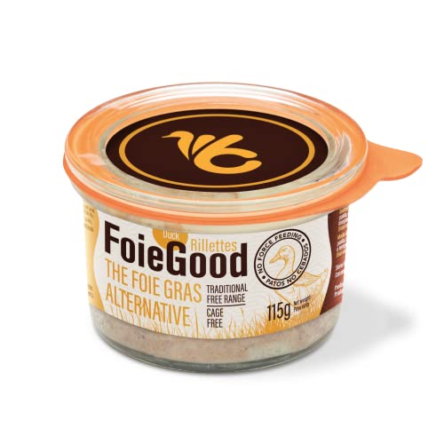 FoieGood - Entenrillettes - Entenconfit Aufstrich - Geeignet als Vorspeise - Ohne Zwangsernährung - 115 g Glasbehälter Cover