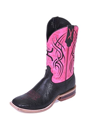 Twisted X Women's Hooey By Neon Cowgirl Boot Wide Square Toe Black 8.5 M US