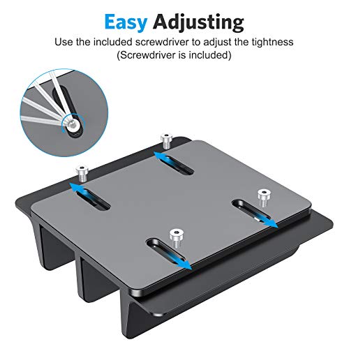 Omoton [Updated Dock Version] Vertical Laptop Stand, Double Desktop Stand Holder With Adjustable Dock (Up To 17.3 Inch), Fits All Macbook/Surface/Samsung/Hp/Dell/Chrome Book (Black) #TOP4