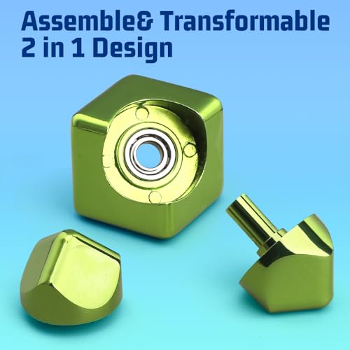 Image of Dilabnba Fidget Spinner Cube Toy for Boys 3-12 Kids Adults, Fidget Block Figner Spinner Focus 2 in 1 Spinning, Mini Easter Basket Stuff Desk Relaxing EDC Toy (Green)
